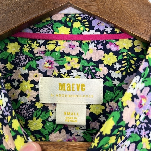 Anthropologie - Maeve Ashleigh Puff Sleeved Floral Button Down Blouse Size Small - Picture 12 of 13